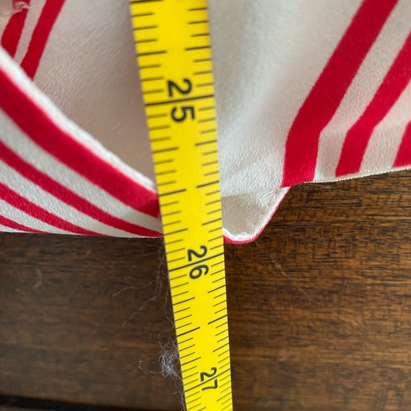 Talbots women’s XL red stripe Poly fake wrap top - Picture 10 of 10